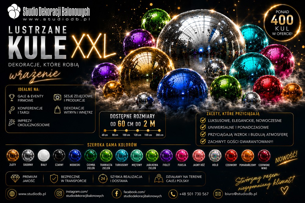 Lustrzane kule GIGANTY - kule XXL